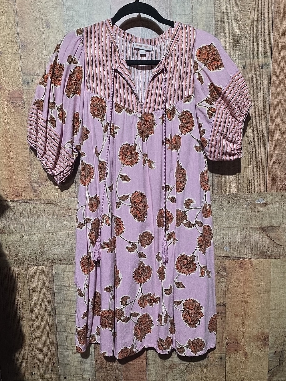 Knox Rose Pink Midi Dress with Rust Floral Print